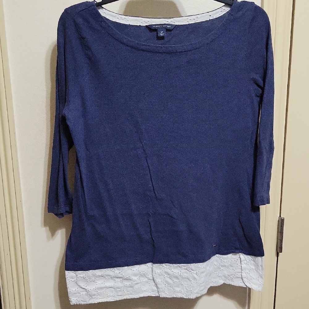 Tommy Hilfiger Blue and White Blouse